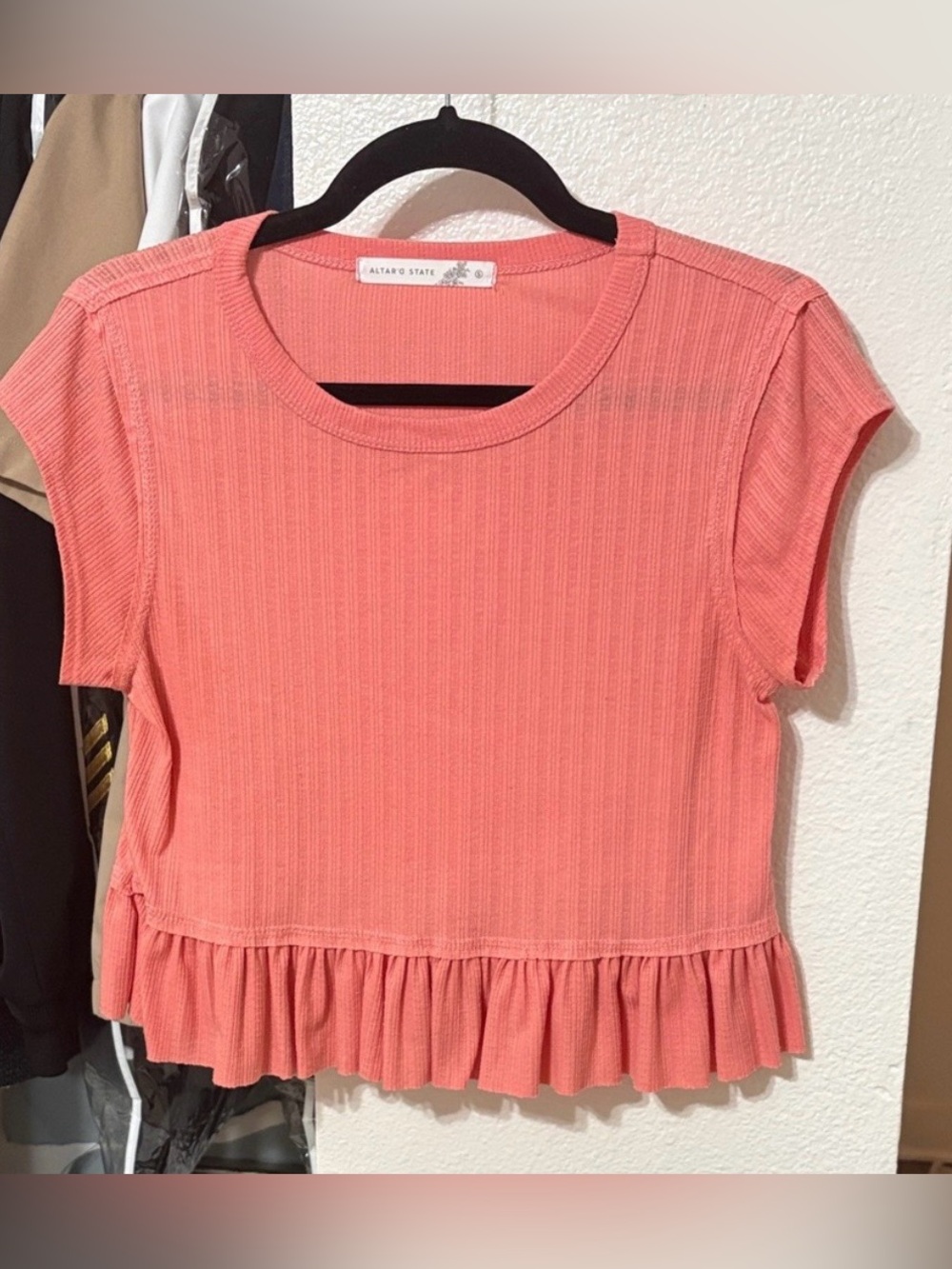 Altar'd State Ruffle Hem Short Sleeve Tee